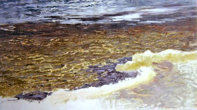 Rennende vann (olje på lerret) av Bruno Andreas Liljefors