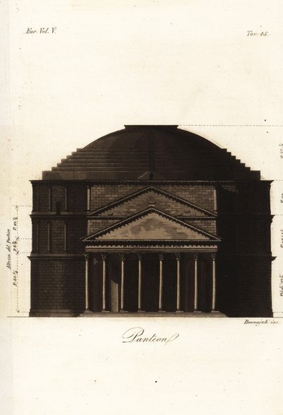 Forside av det romerske tempelet, Pantheon, Roma av Buonajuti Buonajuti