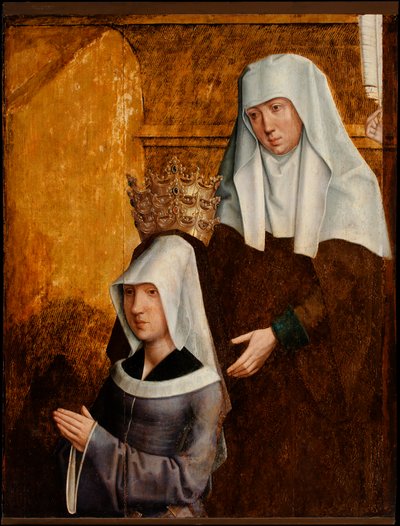 Guillemette de Vergy og hennes skytshelgen, muligens Elizabeth av Ungarn av Burgundian