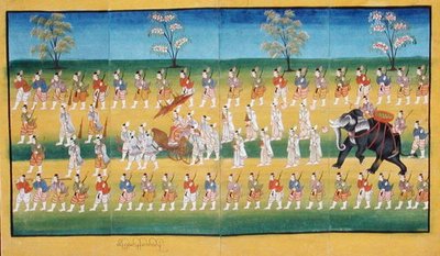 Foldemanuskript (gouache + akvarell på papir) av Burmese School