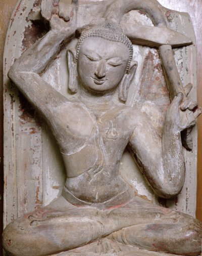 Sittende Buddha klipper håret av Burmese School