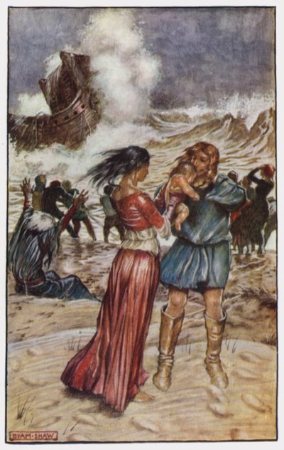 Illustrasjon for The Cloister and The Hearth av Charles Reade (farge litho) av Byam (after) Shaw