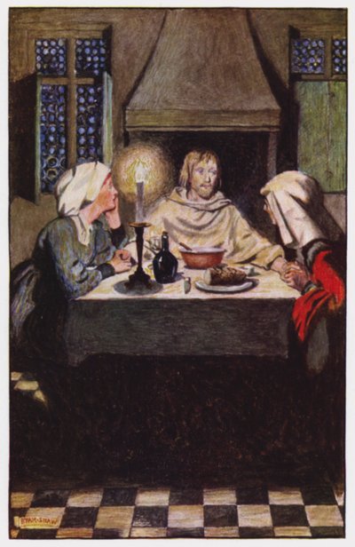 Illustrasjon for The Cloister and The Hearth av Charles Reade (farge litho) av Byam (after) Shaw
