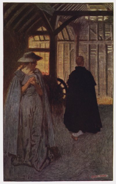 Illustrasjon for The Cloister and The Hearth av Charles Reade (farge litho) av Byam (after) Shaw