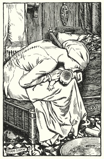 Illustrasjon for The Cloister and The Hearth av Charles Reade (litho) av Byam (after) Shaw