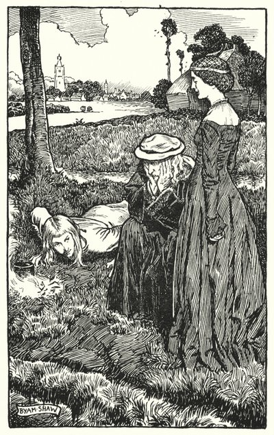 Illustrasjon for The Cloister and The Hearth av Charles Reade (litho) av Byam (after) Shaw