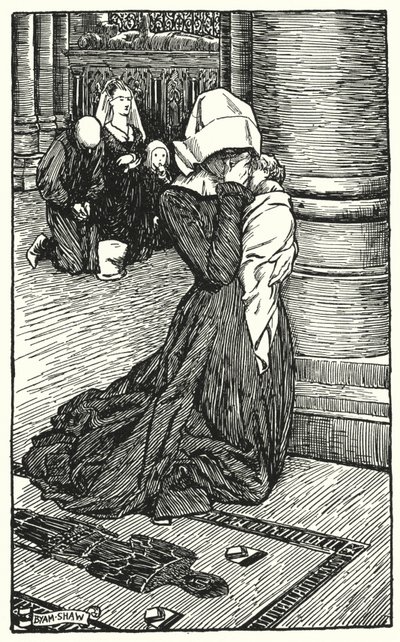 Illustrasjon for The Cloister and The Hearth av Charles Reade (litho) av Byam (after) Shaw