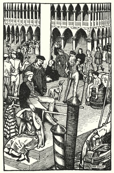 Illustrasjon for The Cloister and The Hearth av Charles Reade (litho) av Byam (after) Shaw