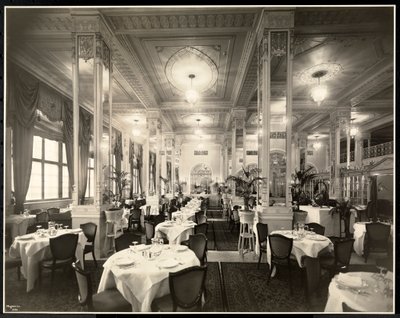 En spisestue på Robert Treat Hotel, Newark, New Jersey, 1916 (sølv gelatintrykk) av Byron Company