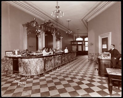 Bar på Gilsey House, Broadway og 29th Street, New York, 1900 eller 1901 (sølv gelatintrykk) av Byron Company