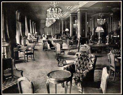 Lounge på Hotel Knickerbocker, 1906 (sølv gelatintrykk) av Byron Company