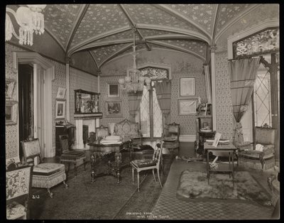 Salongen til Helen Gould-godset (avdøde Jay Gould-residens) i Tarrytown, New York, 1893-94 (sølvgelatintrykk) av Byron Company