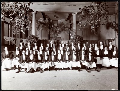 Servitører på Hotel Delmonico, 1902 (sølv gelatintrykk) av Byron Company