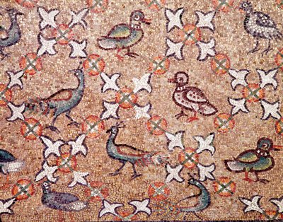 Fugler (detalj av mosaikk, 500-tallet) av Byzantine
