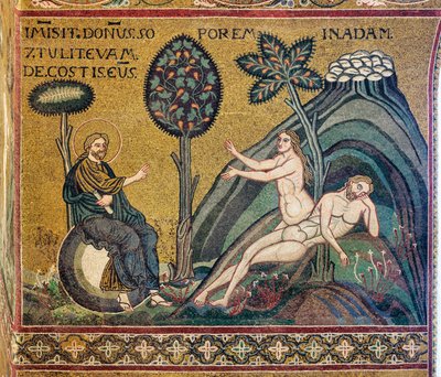 Opprettelsen av Eva, bysantinsk mosaikk, XII-XIII århundrer, på motfasaden (mosaikk) av Byzantine