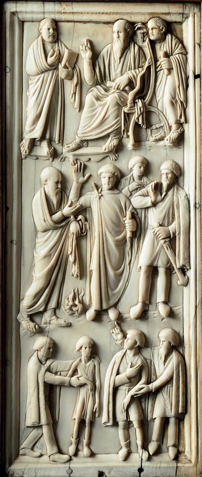 Episode av livet til Saint Paul av Tarsus. Elfenbensdiptyk. 5. århundre. Firenze, Museo Nazionale del Bargello av Byzantine