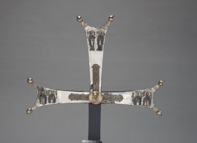 Fragment of a Processional Cross, c.1050 (forgylt sølv, niello) av Byzantine