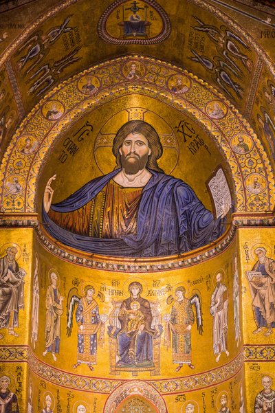 Bilde av Jesus, Santa Maria Nuova katedral, Monreale, Sicilia, Italia, Europa av Byzantine