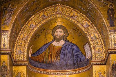 Bilde av Jesus, Santa Maria Nuova katedral, Monreale, Sicilia, Italia, Europa av Byzantine