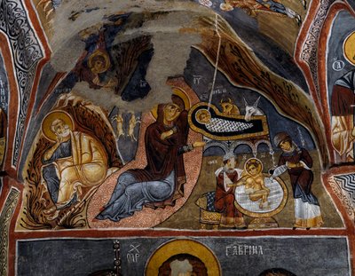 Fødsel, bysantinsk freskomaleri (1100-tallet), Karanlik Kilise (Dark Church) (1100-1200-tallet), Goreme (Unescos verdensarvliste av Byzantine