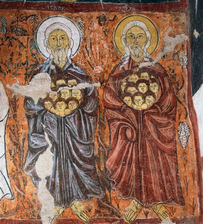 Skytshelgener for uskyldige, bysantinsk freskomaleri (1212), Gulsehir Karsi Kilise (Church of St John), Goreme (Unescos verdensarvliste av Byzantine