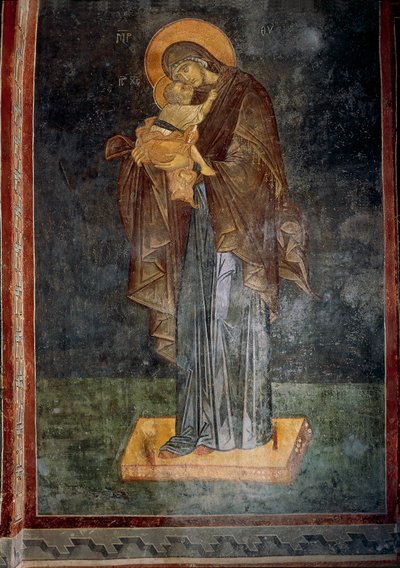 Jomfru og barn (fresco) av Byzantine Byzantine