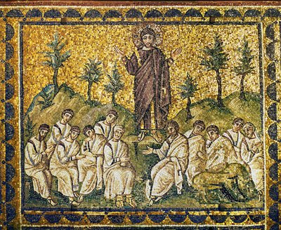 Kristus og apostlene i Getsemane, 6. århundre (mosaikk) av Byzantine School