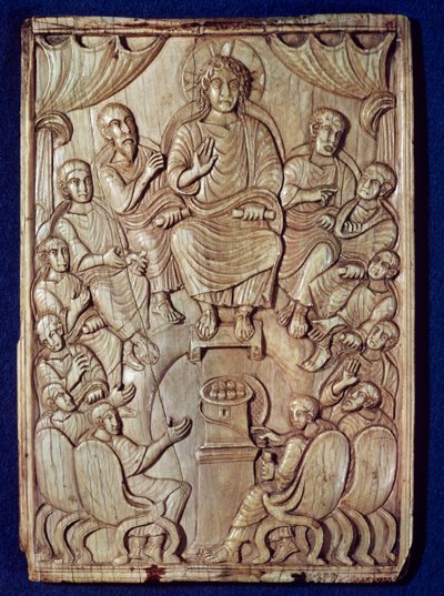 Kristus med de tolv apostlene av Byzantine School