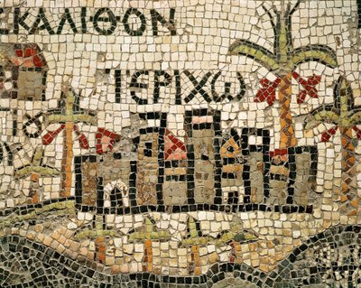 Detalj av et kart over Jeriko av Byzantine School