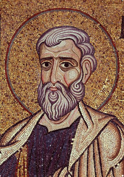 Profeten Haggai. Verk av en bysantinsk mester, mosaikk, detalj av dekorasjonen av Markuskirken i Venezia (Italia) av Byzantine School