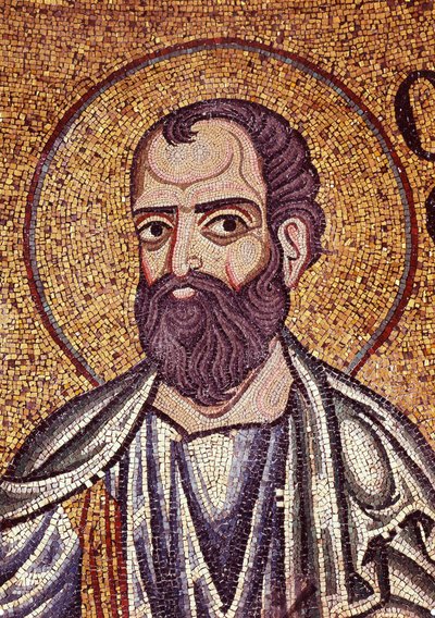 Profeten Malaki (5. århundre f.Kr.). Verk av en bysantinsk mester, mosaikk, detalj av dekorasjonen av Markuskirken i Venezia (Italia) av Byzantine School
