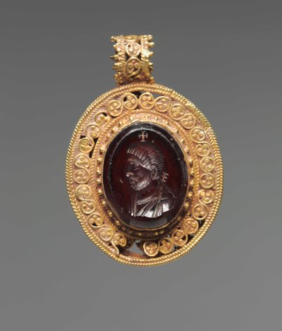 Anheng med Portrait Intaglio, 500-tallet av Byzantine School