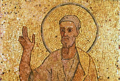 St. Peter, fra St. Peters krypt, ca. 700 e.Kr. (mosaikk) (se også 151555) av Byzantine School