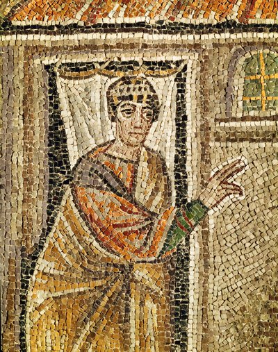 Dørvokteren, detalj fra «Dørvokteren gjenkjenner Sankt Peter», 6. århundre (mosaikk) av Byzantine School