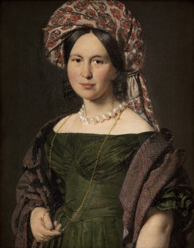 Kunstnerens kone med turban av C.A. Jensen