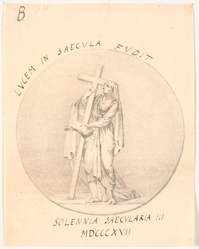 Medaljong med allegorisk kvinneskikkelse av C.A. Lorentzen