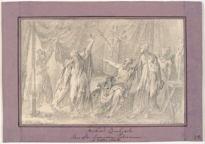 Richard Løvehjerte. Scene fra romanen "The Talisman" (1825) av Walter Scott av C.A. Lorentzen