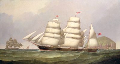 Barken "Udaunted" utenfor Ailsa Craig, med handelsskip utenfor av C.H. Fyfe