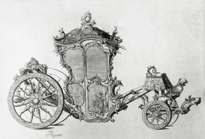 Design for rokokkovogn, gravering av J.B. and Brown J. Rowbotham