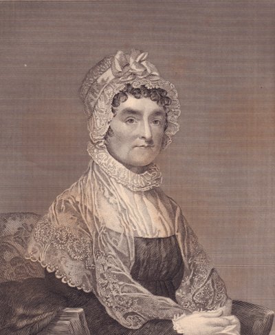 Portrett av Abigail Adams (1744-1818), kone til USAs president John Adams, gravering av G Stuart og FE Jones av J.B. and Brown J. Rowbotham