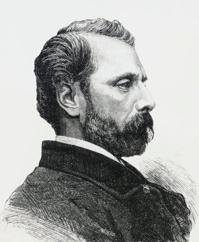 Portrett av Agostino Bertani (1812-1886) i 1860, italiensk lege og patriot, gravering av J.B. and Brown J. Rowbotham