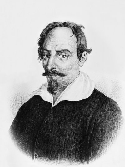 Portrett av Alessandro Tassoni (1565-1635), italiensk poet og forfatter, gravering av J.B. and Brown J. Rowbotham