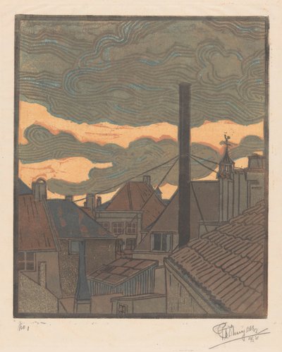 Tak og skorsteiner i Middelburg av C.H. d