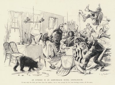 En episode i en spisestue i Adirondack-hotellet (litho) av C.J. Taylor