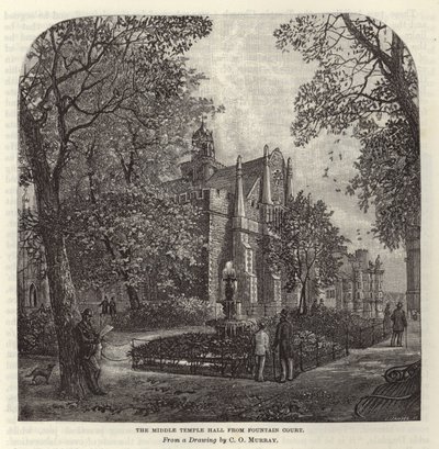 Middle Temple Hall fra Fountain Court av C.O. Murray