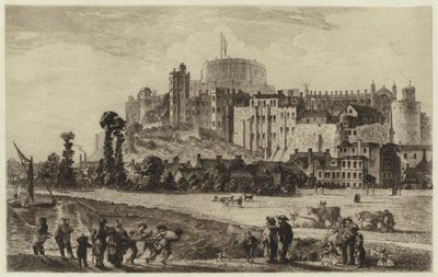 Windsor Castle i det attende århundre (gravering) av C.O. Murray