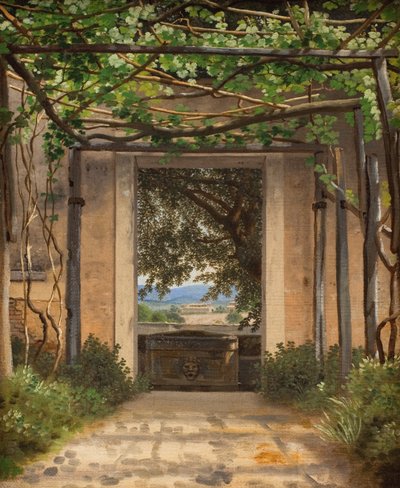 En pergola, Italia av Christoffer Wilhelm Eckersberg