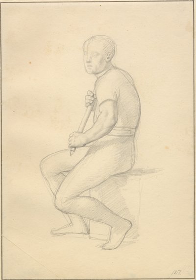Balders død - studie for Thor. av Christoffer Wilhelm Eckersberg