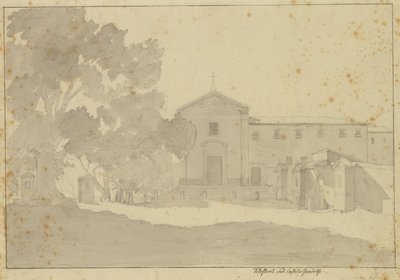 Kapusinerklosteret ved Castel Gandolfo sørøst for Roma. av Christoffer Wilhelm Eckersberg