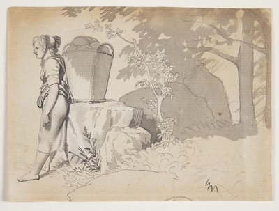 En bondekvinne hviler av Christoffer Wilhelm Eckersberg